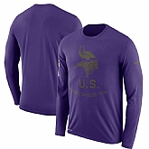 Men's Minnesota Vikings Nike Salute to Service Sideline Legend Performance Long Sleeve T-Shirt Purple,baseball caps,new era cap wholesale,wholesale hats